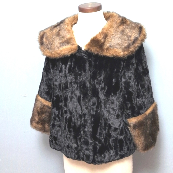 VTG Parkhurst faux fur cropped swing coat. Small. Outdoor Editions by Parkhurst - Picture 1 of 15